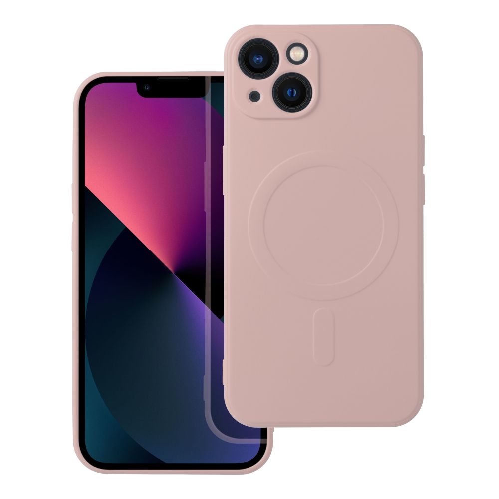iPhone 13 mini Telefontok - MagSafe kompatibilis pink szilikon tok