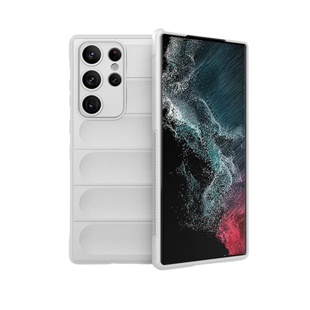 Samsung Galaxy S23 Ultra Telefontok - Pastel Armor - csontfehér szilikon hátlap tok