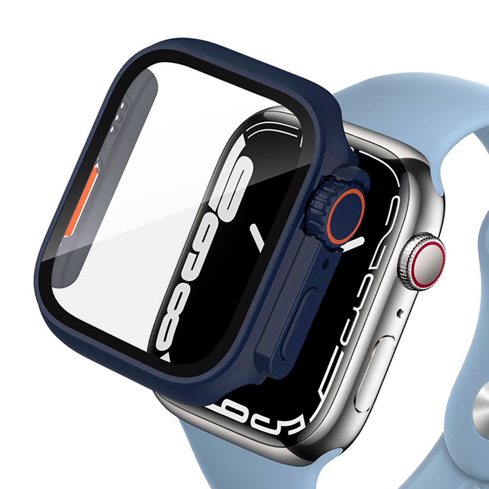 Okosóra védő tok - Tech-Protect Defense360 - kék/narancs műanyag/üveg védő tok Apple Watch 4/5/6/SE (44mm) okosórához