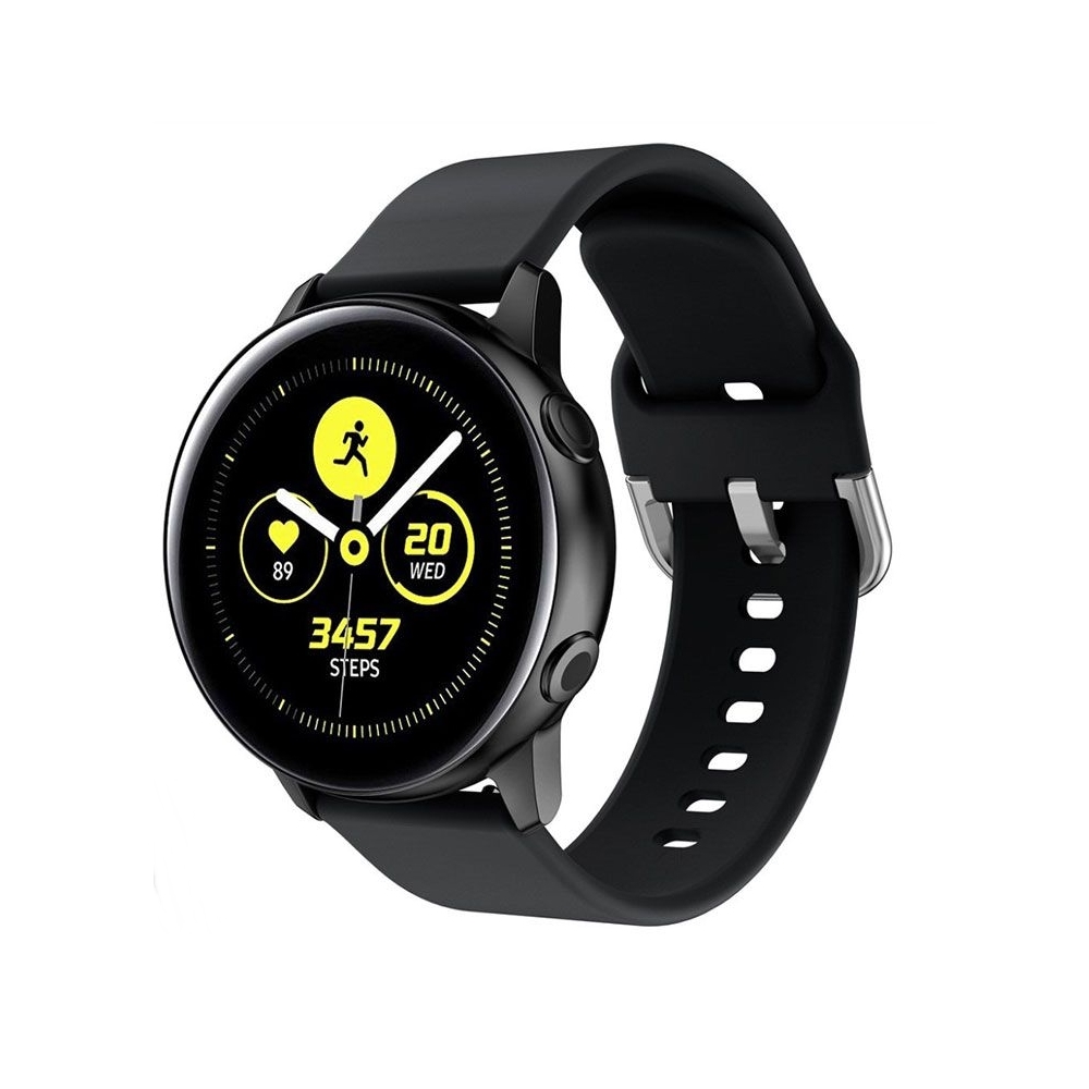 Okosóra szilikon szíj - Samsung Galaxy Watch Active 2 (20mm) okosóra szíj - fekete 