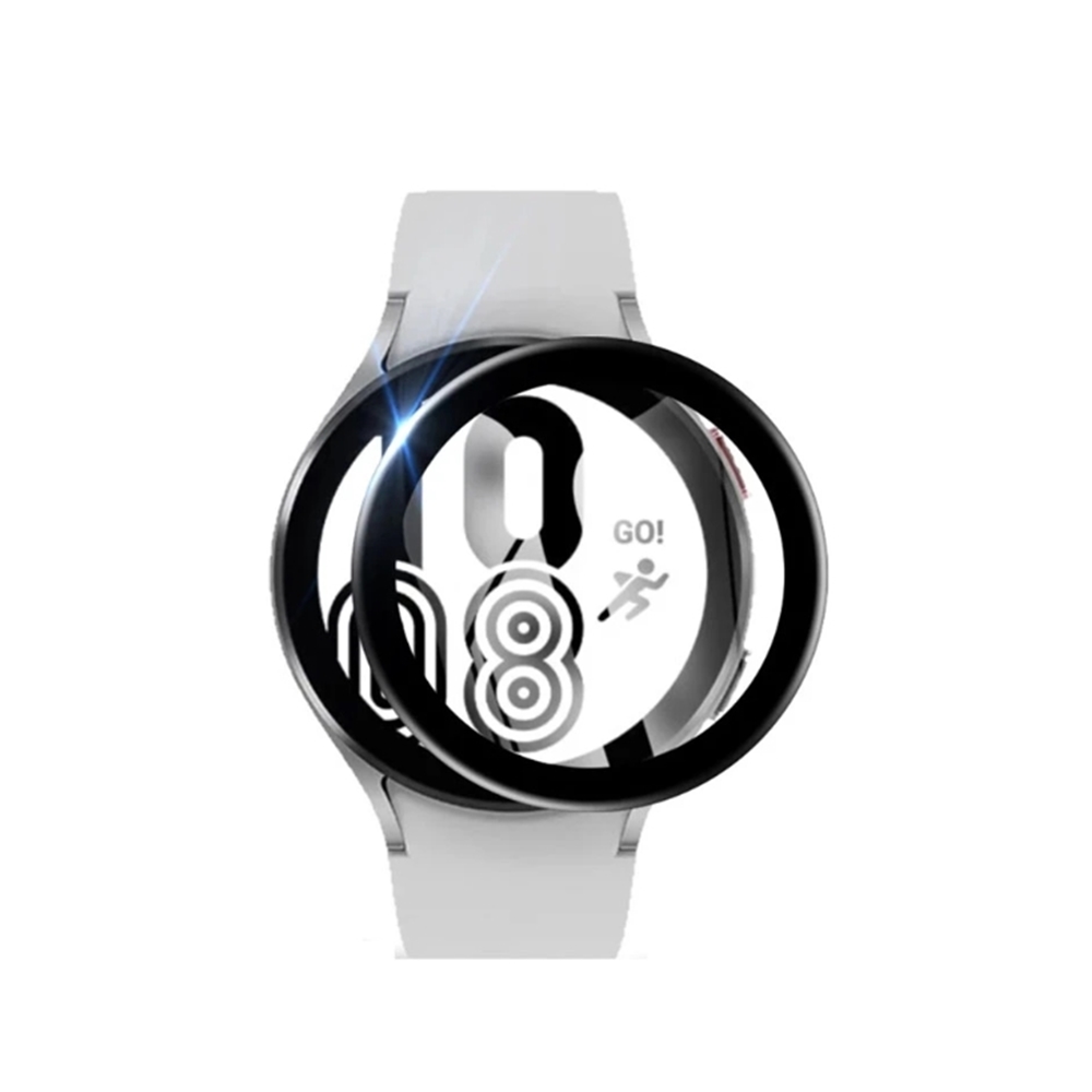BESTSUIT okosóra fólia - Samsung Galaxy Watch 4 / 5 (44 mm) kijelzővédő fólia, fekete kerettel