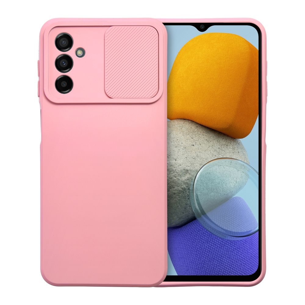 Samsung Galaxy A04s Telefontok - Slider csúsztatható kameravédős pink szilikon hátlap tok