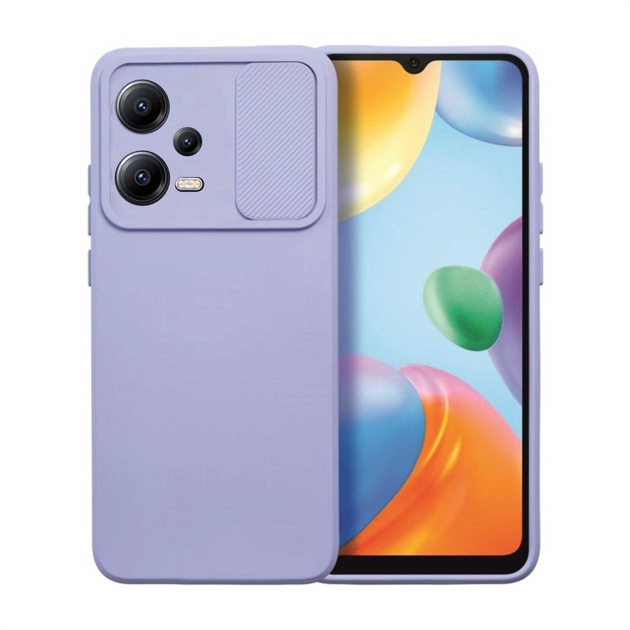 Xiaomi Poco X5 5G Telefontok - Slider csúsztatható kameravédős kékeslila szilikon hátlap tok