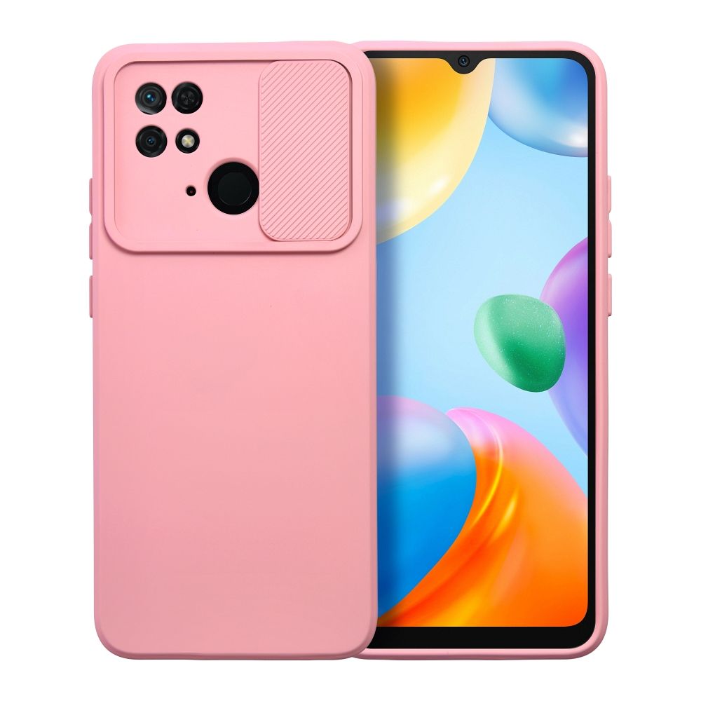 Xiaomi Poco C40 Telefontok - Slider csúsztatható kameravédős pink szilikon hátlap tok