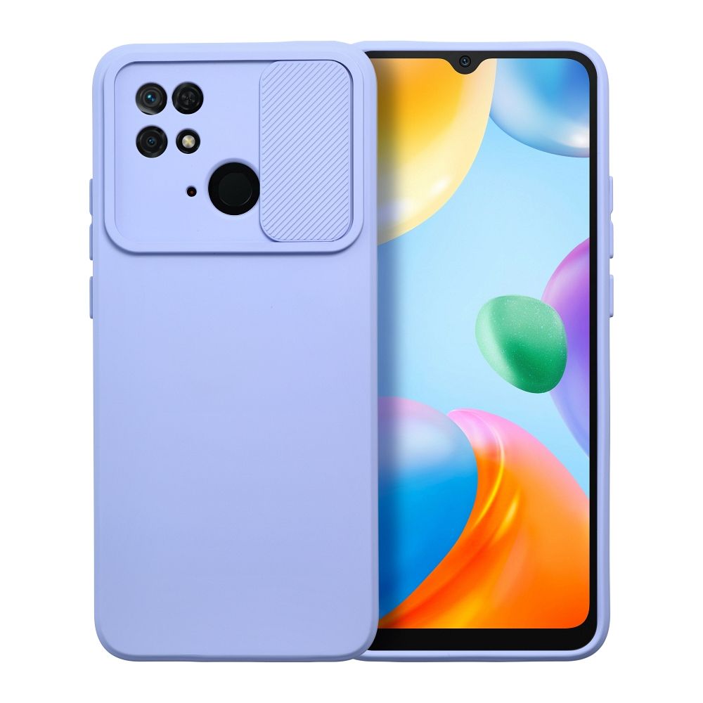 Xiaomi Poco C40 Telefontok - Slider csúsztatható kameravédős kékeslila szilikon hátlap tok