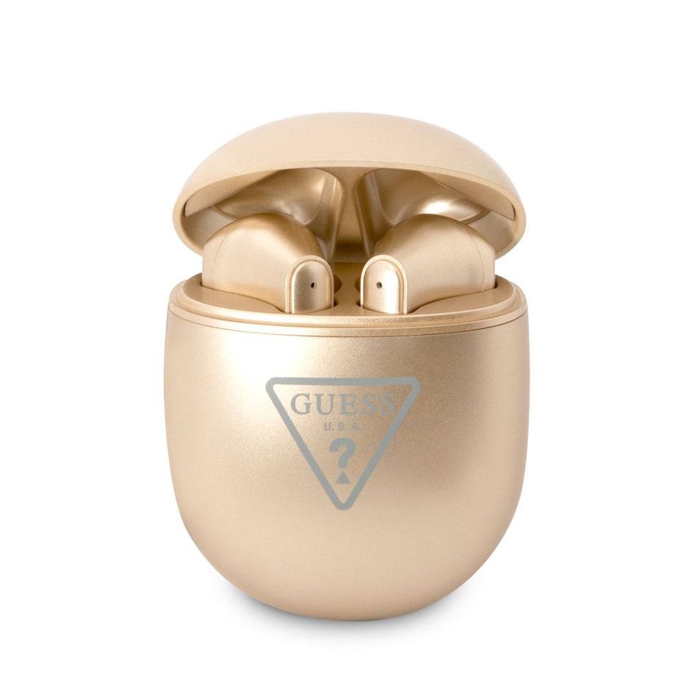 Guess True Headset - arany vezeték nélküli stereo bluetooth headset, töltőtokkal