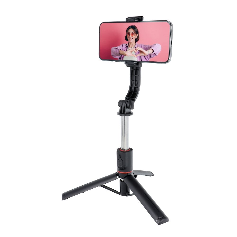 SSTR-L13 Selfie bot - fekete, bluetooth távirányítós, tripoddá alakítható selfie bot