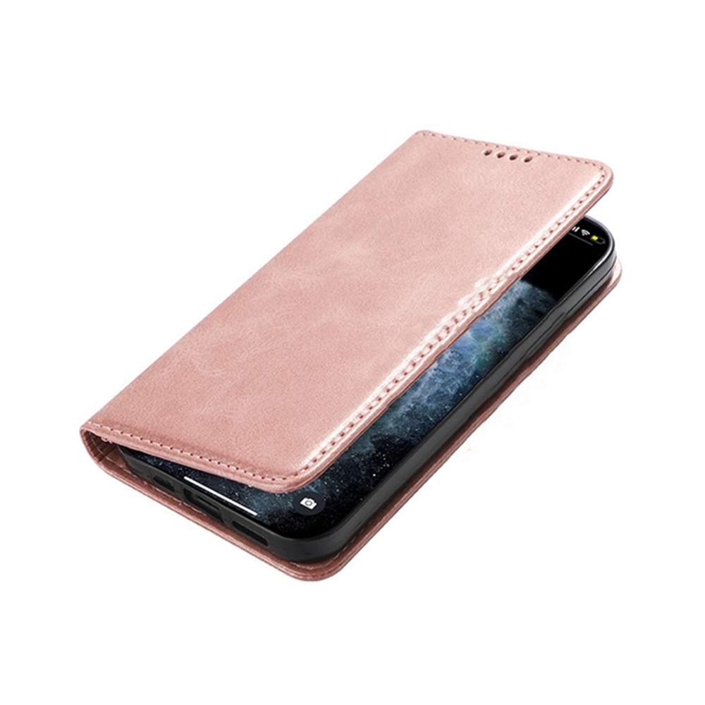 T Phone Pro 5G Telefontok - Flipcover - mágneses szilikon keretes rose gold könyvtok