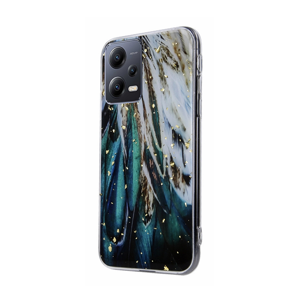 Xiaomi Redmi Note 12 5G Telefontok - Gold Glam tollak - mintás műanyag hátlap tok, szilikon kerettel