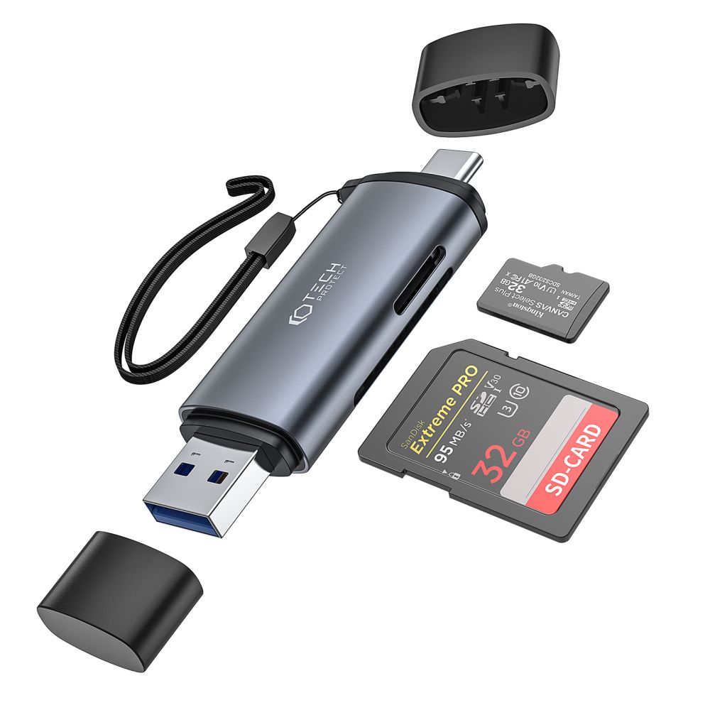 Tech- Protect Ultraboost Adapter - kártyaolvasó USB / Type-C (USB-C) / SD / MicroSD portokkal