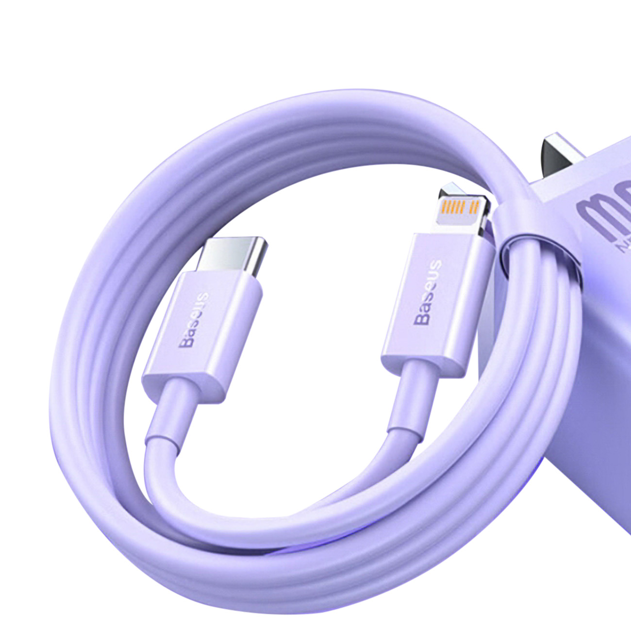 BASEUS Kábel- Lightning / Type-C (USB-C) lila gyorstöltő kábel 1m, 20W