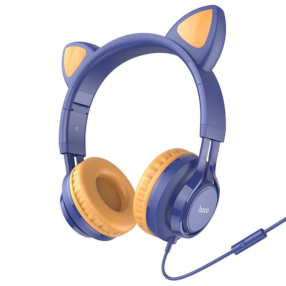 HOCO W36 - sötétkék vezetékes fejhallgató (3,5 mm jack) - Headset