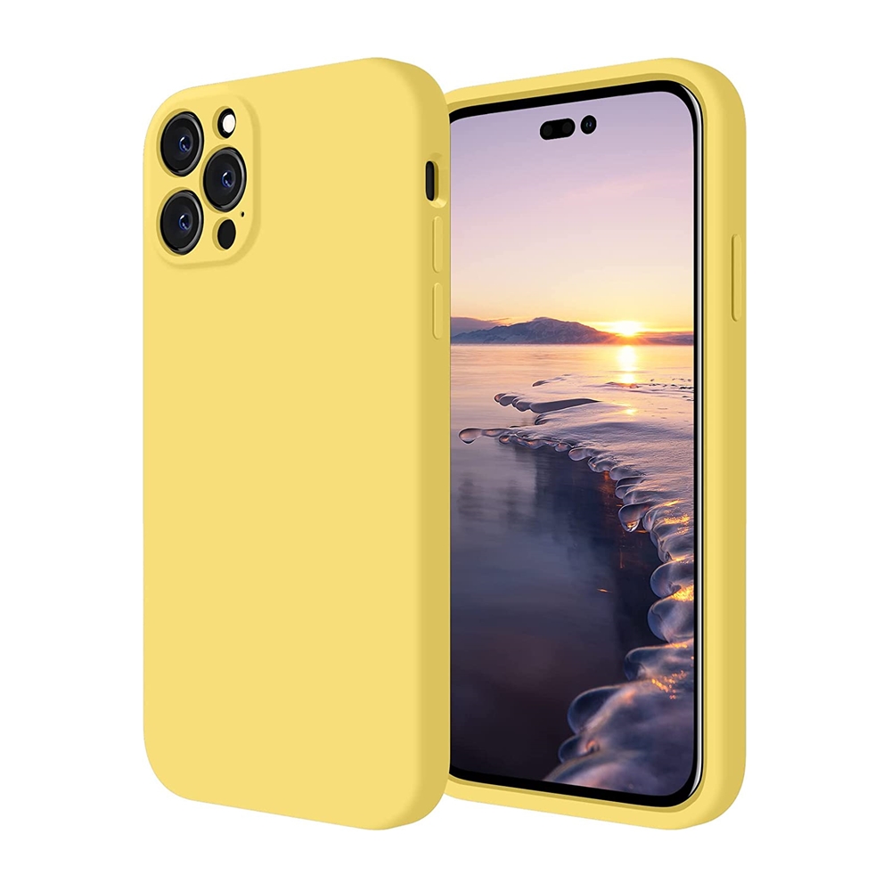 iPhone 14 Pro Telefontok - Mag Invisible - MagSafe kompatibilis sárga szilikon tok