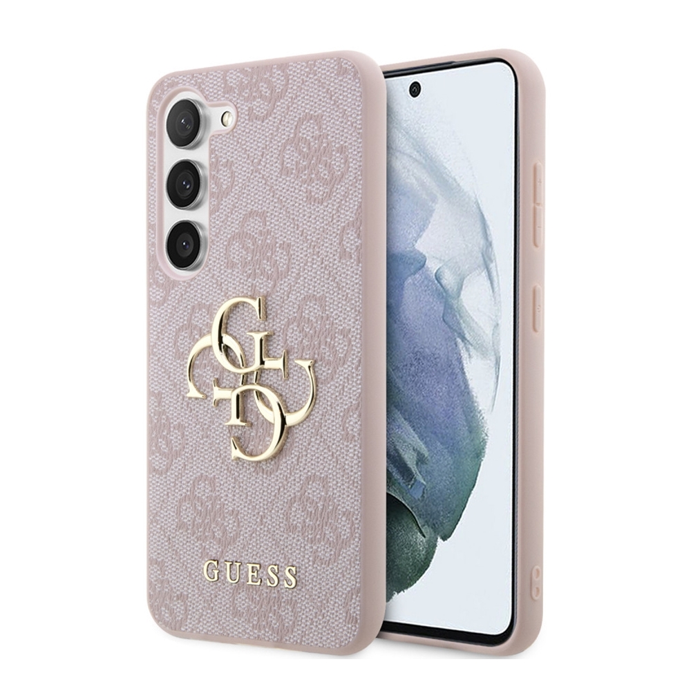 Samsung Galaxy S23 Telefontok - Guess Guess Metal Logo Hátlaptok - Pink