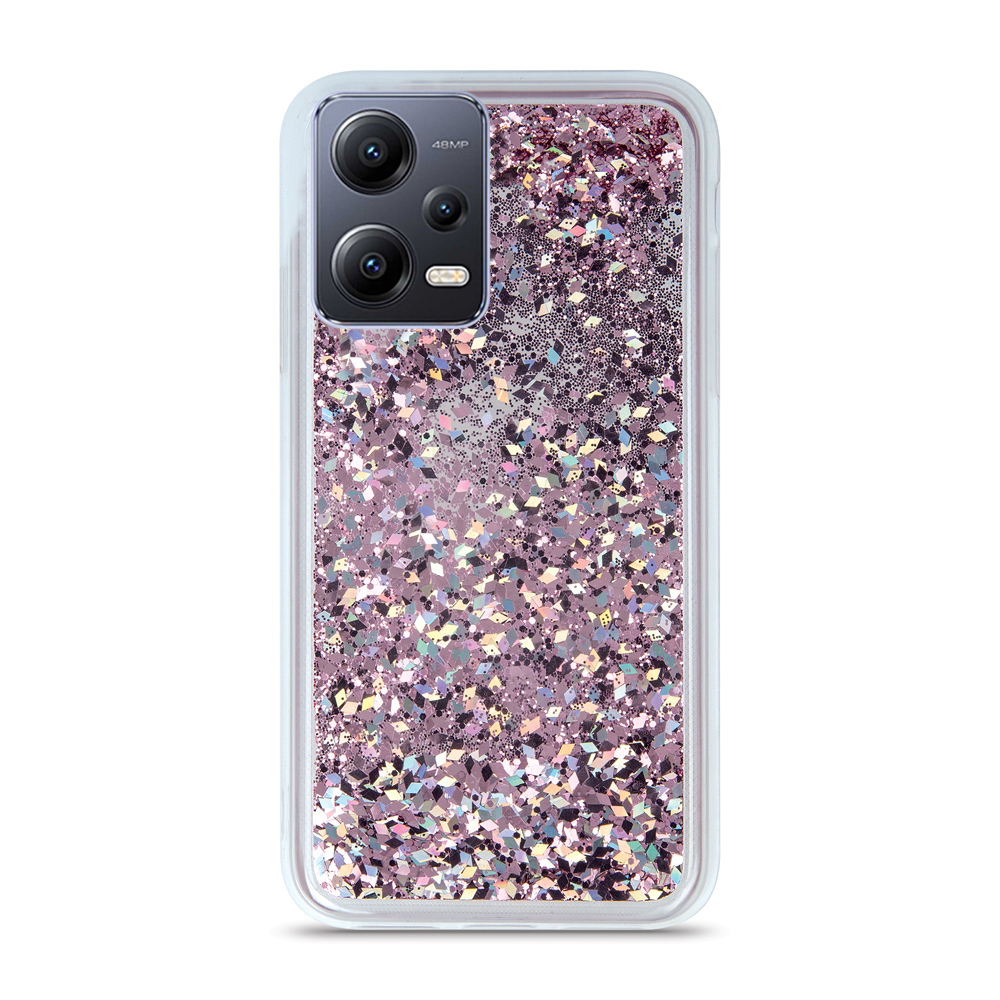 Xiaomi Redmi Note 12 5G Telefontok - pink folyékony csillámos hátlap tok