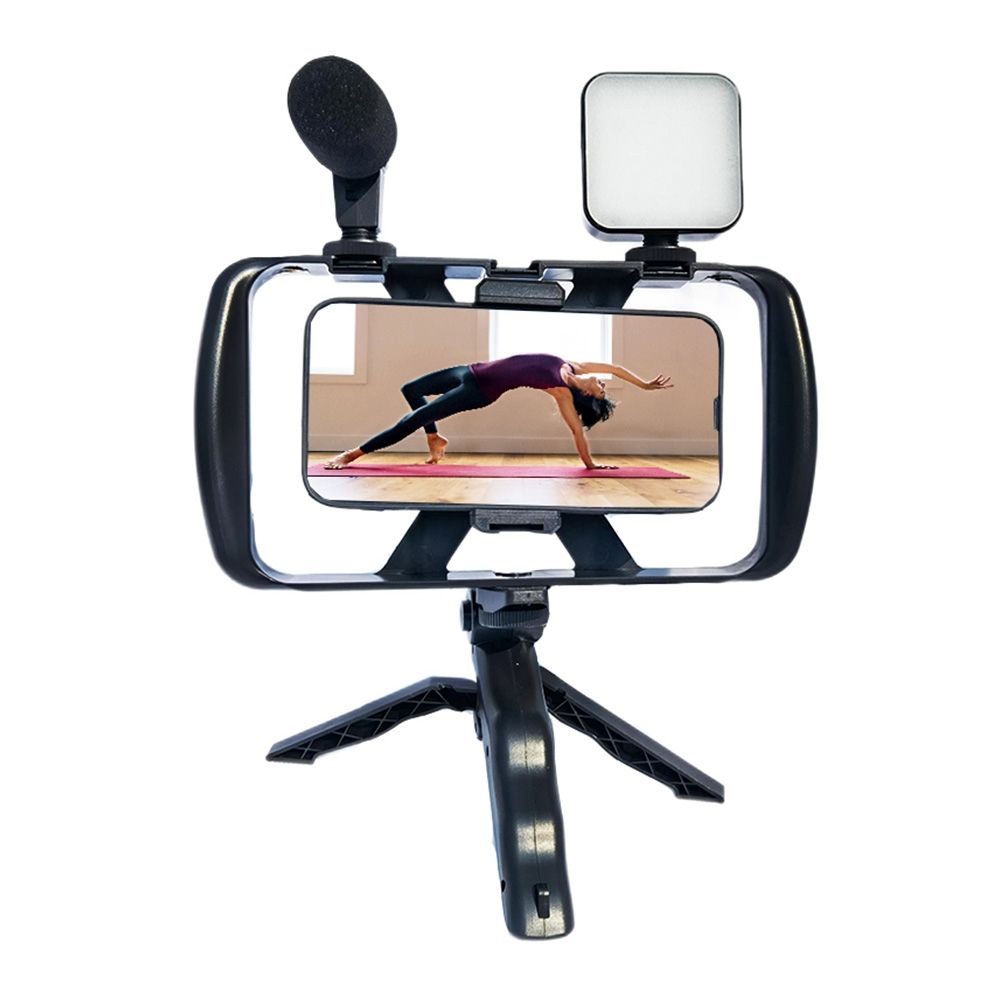 TL- 49T Selfie bot - fekete, bluetooth távirányítós, tripoddá alakítható selfie bot LED világítással, mikrofonnal