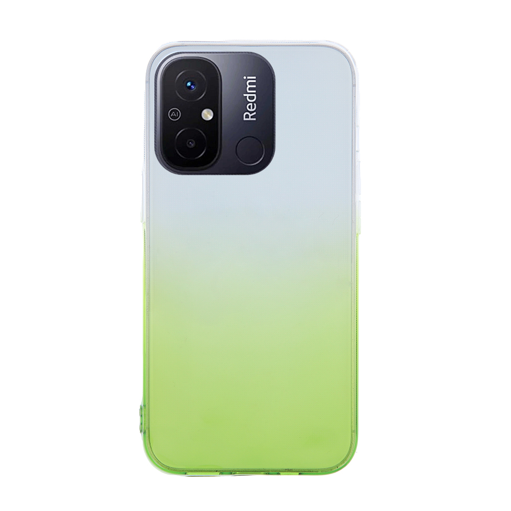 Xiaomi Redmi 12C Telefontok - Gradient - átlátszó/zöld átmenetes szilikon tok