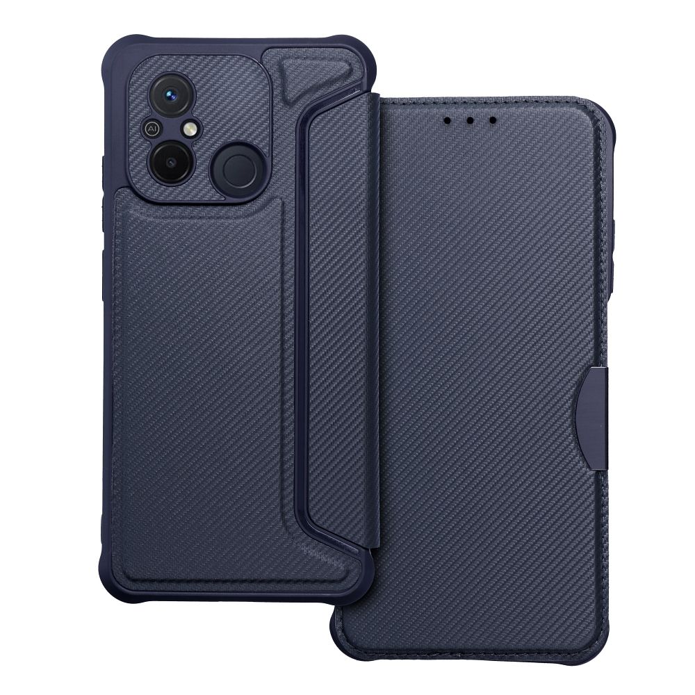 Xiaomi Redmi 12C Telefontok - Forcell Razor - kék mágneses, ütésálló szilikon keretes könyvtok