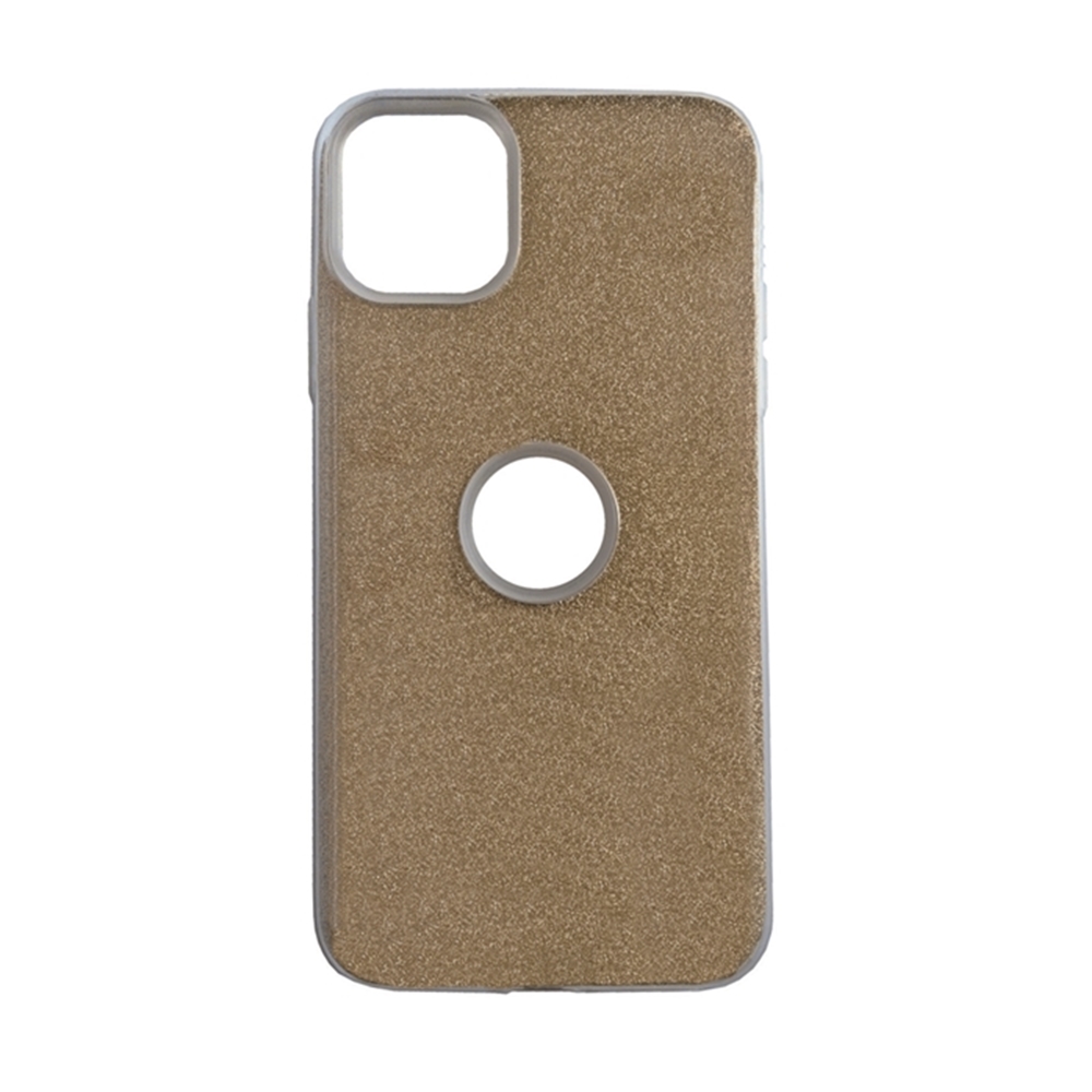 iPhone 11 Telefontok - Arany Shiny tok (Apple logónál kivágással)