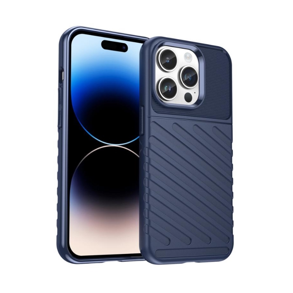 iPhone 15 Pro Max Telefontok - Thunder kék ütésálló szilikon hátlap tok
