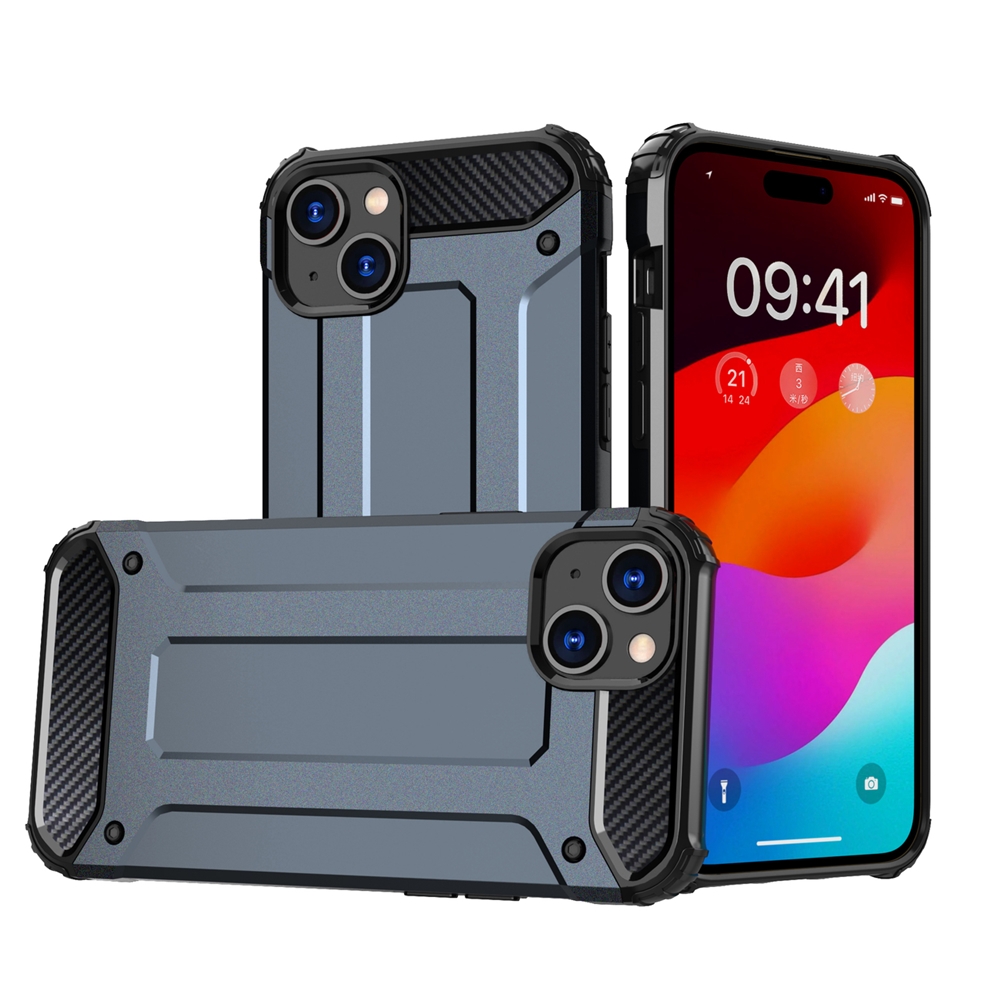 iPhone 15 Telefontok - Defender II kék ütésálló hátlap tok