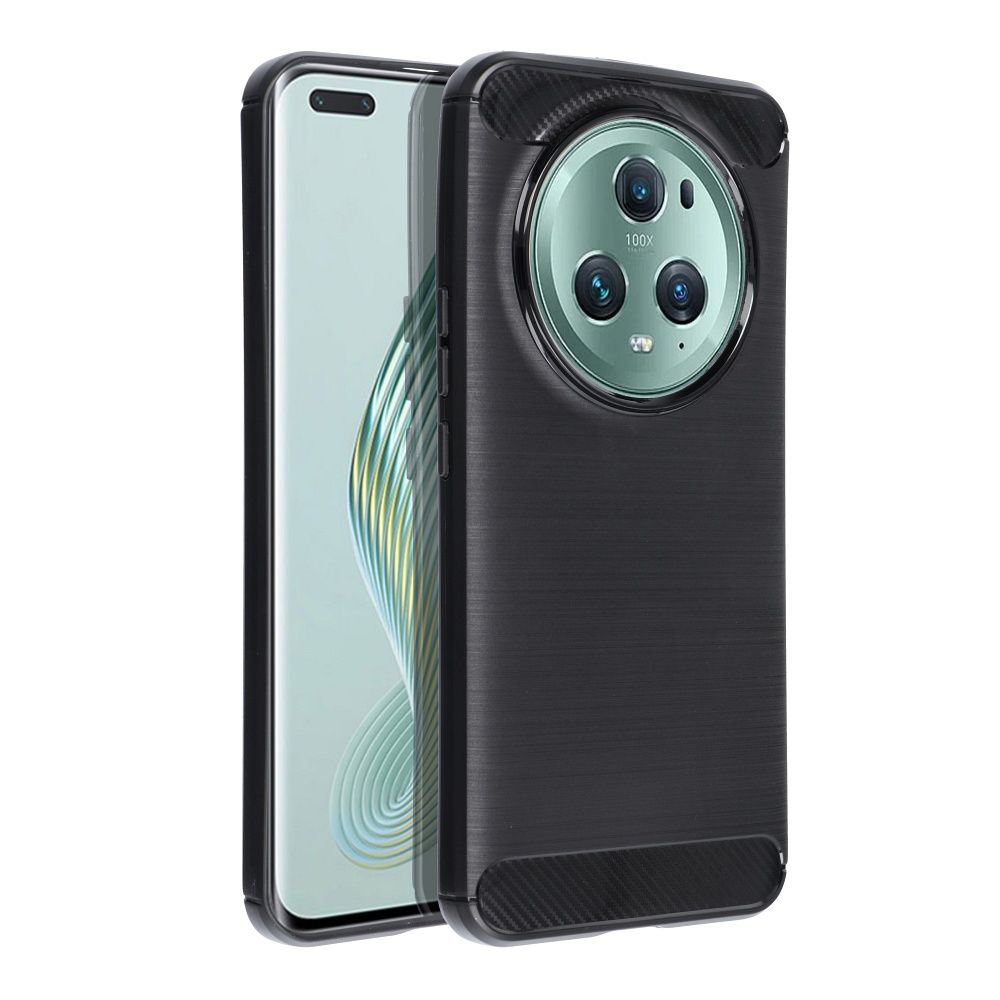 Honor Magic5 Pro Telefontok - Carbon fekete szilikon hátlap tok