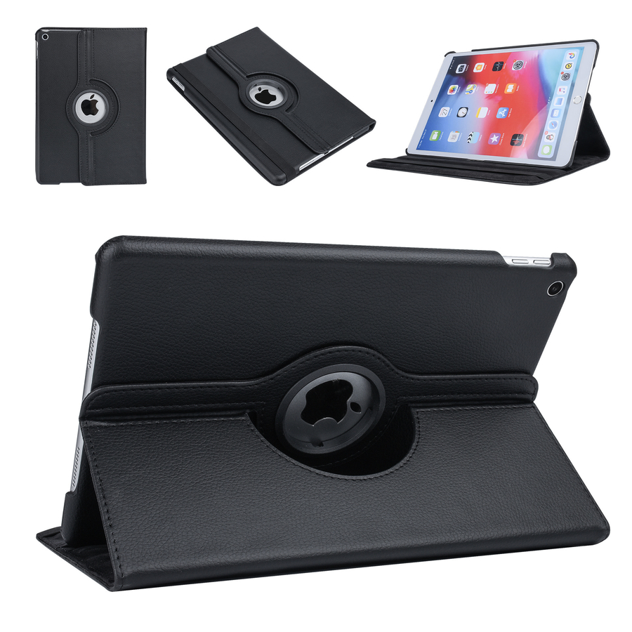 iPad 2020 10.2 (iPad 8) Tablettok - fekete fordítható műbőr tablet tok