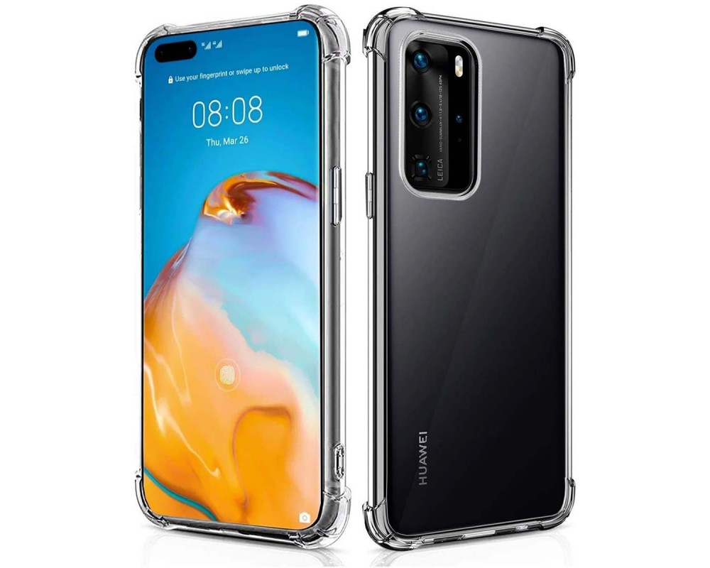 Huawei P40 Telefontok - ütésálló átlátszó szilikon tok