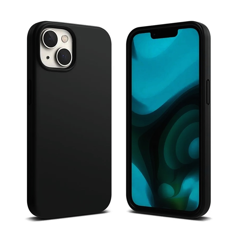iPhone 15 Telefontok - fekete szilikon tok