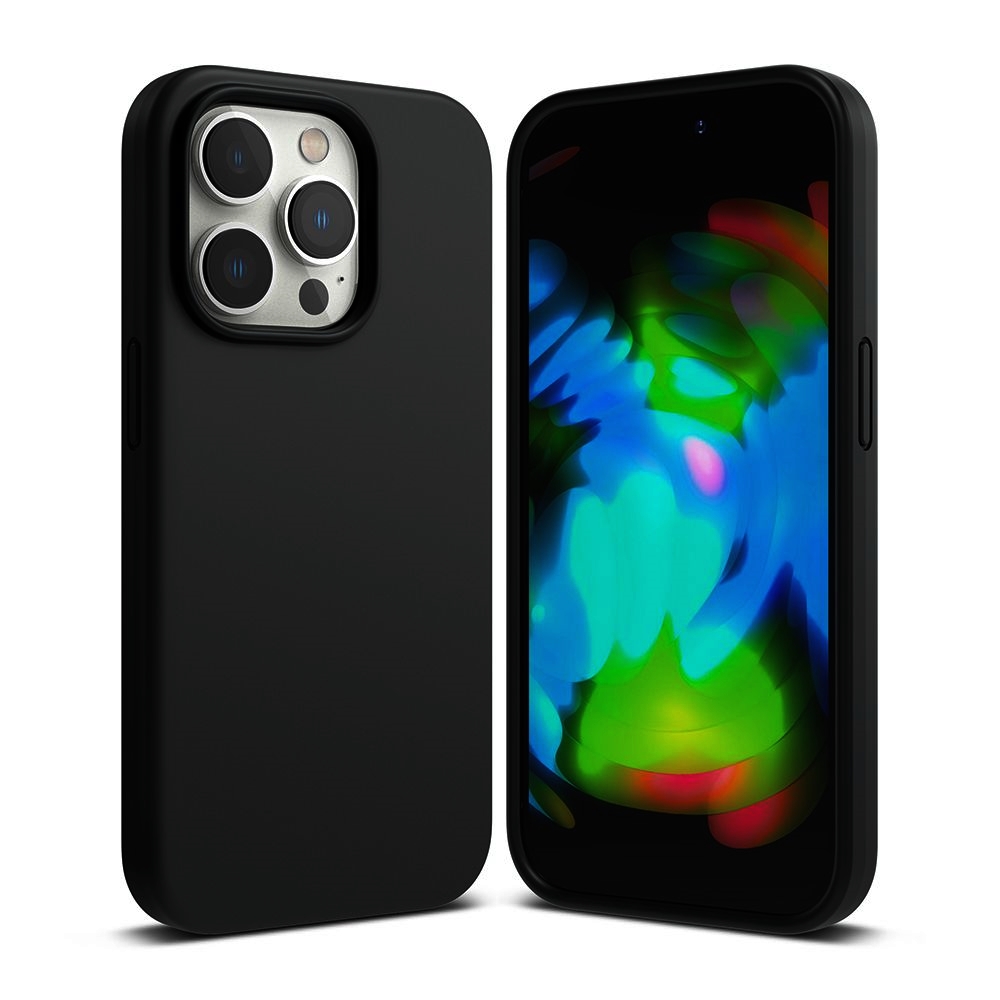 iPhone 15 Pro Telefontok - fekete szilikon tok