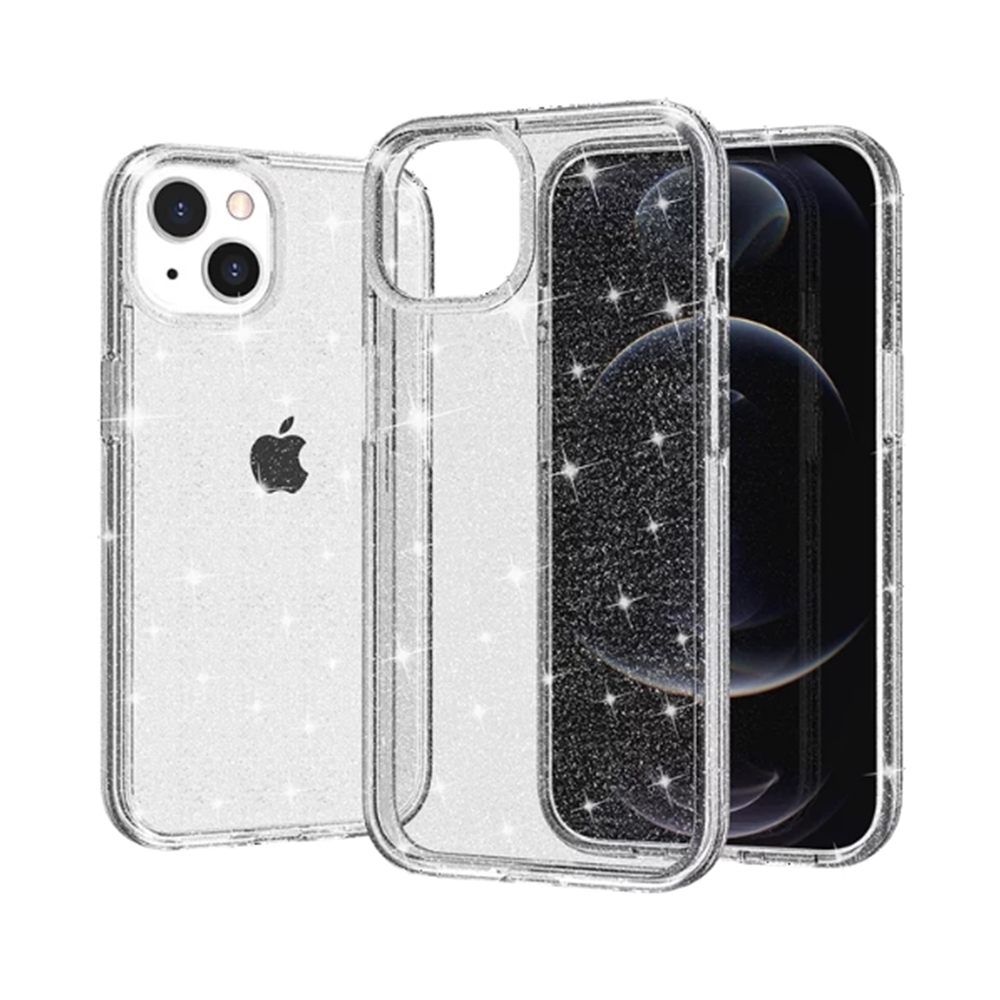 iPhone 15 Telefontok - Glitter - átlátszó csillámos hátlap tok
