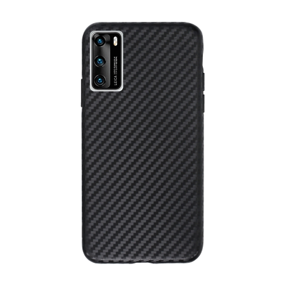 Huawei P40 Telefontok - SLIM CARBON fekete szilikon tok