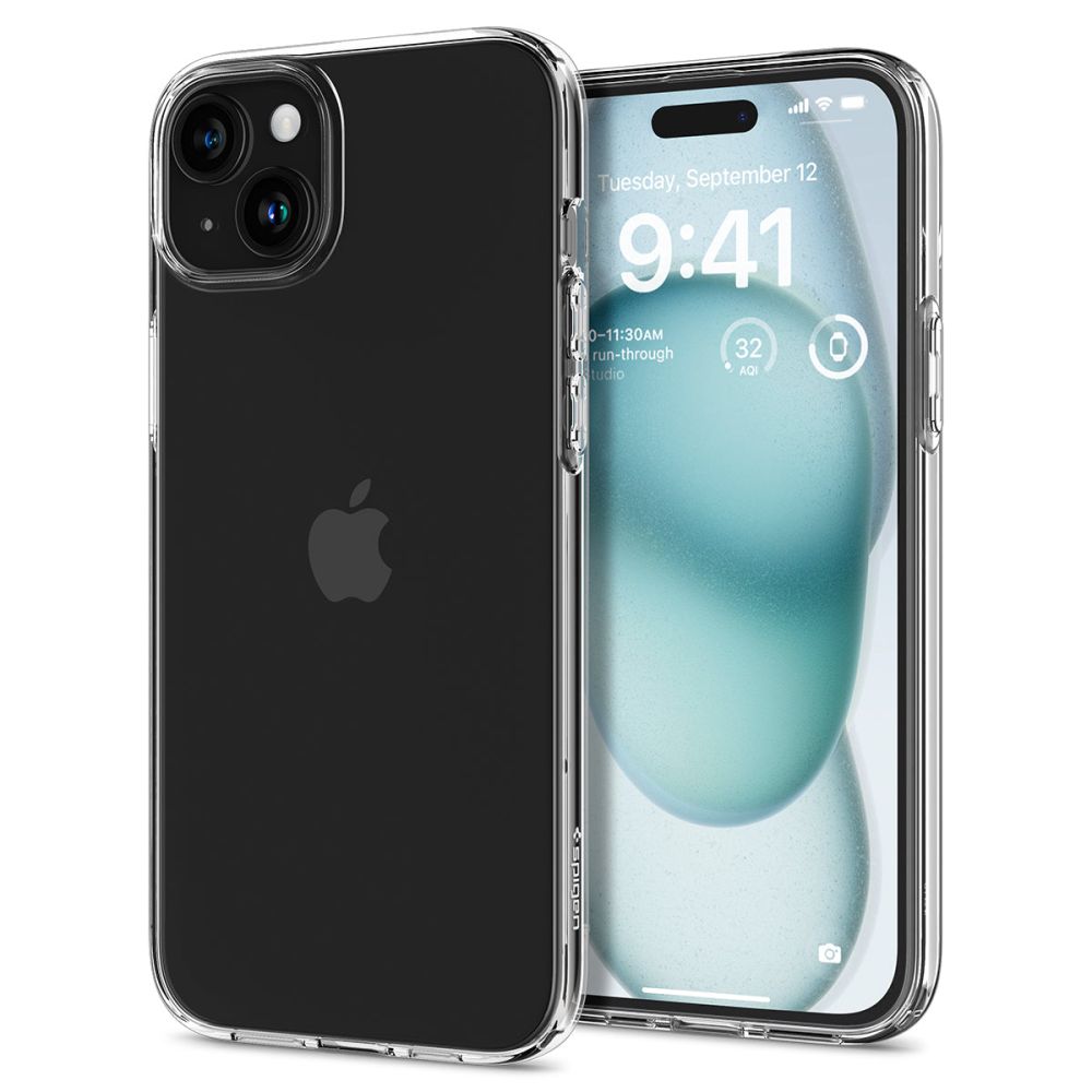 iPhone 15 Telefontok - SPIGEN Liquid Crystal Clear - átlátszó hátlap tok