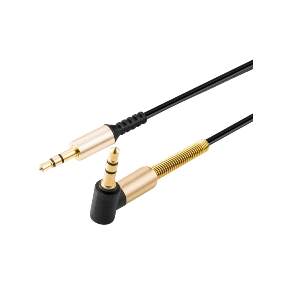 Univerzális kábel 3.5mm jack-jack (90 fokban elfordított csatlakozó véggel) audio AUX kábel 1m