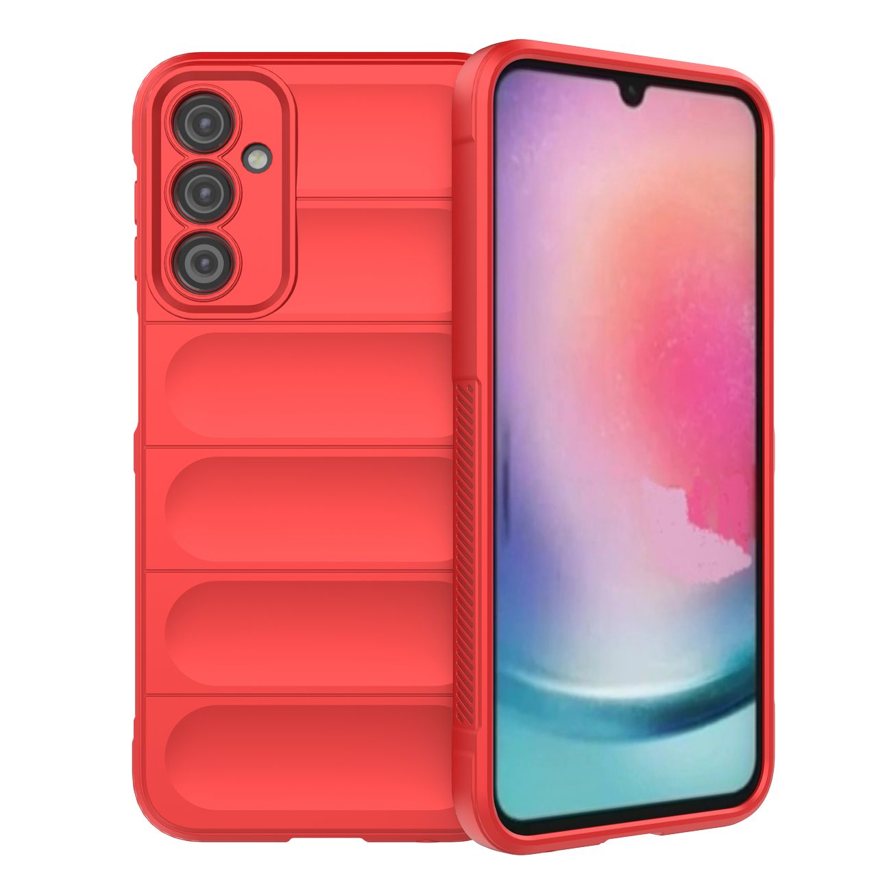 Samsung Galaxy A24 4G / LTE Telefontok - Pastel Armor - piros szilikon hátlap tok