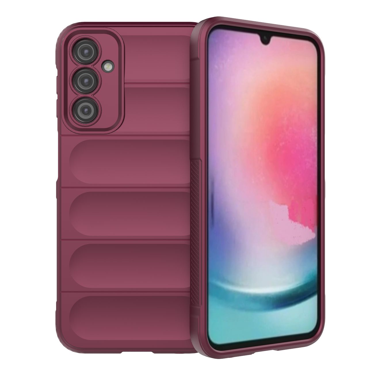 Samsung Galaxy A24 4G / LTE Telefontok - Pastel Armor - burgundi szilikon hátlap tok