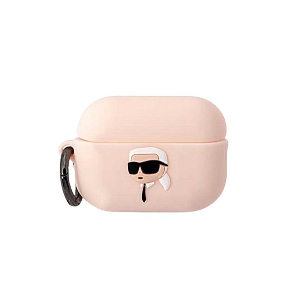 Karl Lagerfeld 3D Karl Head Airpods PRO 2 tartó - pink szilikon tok