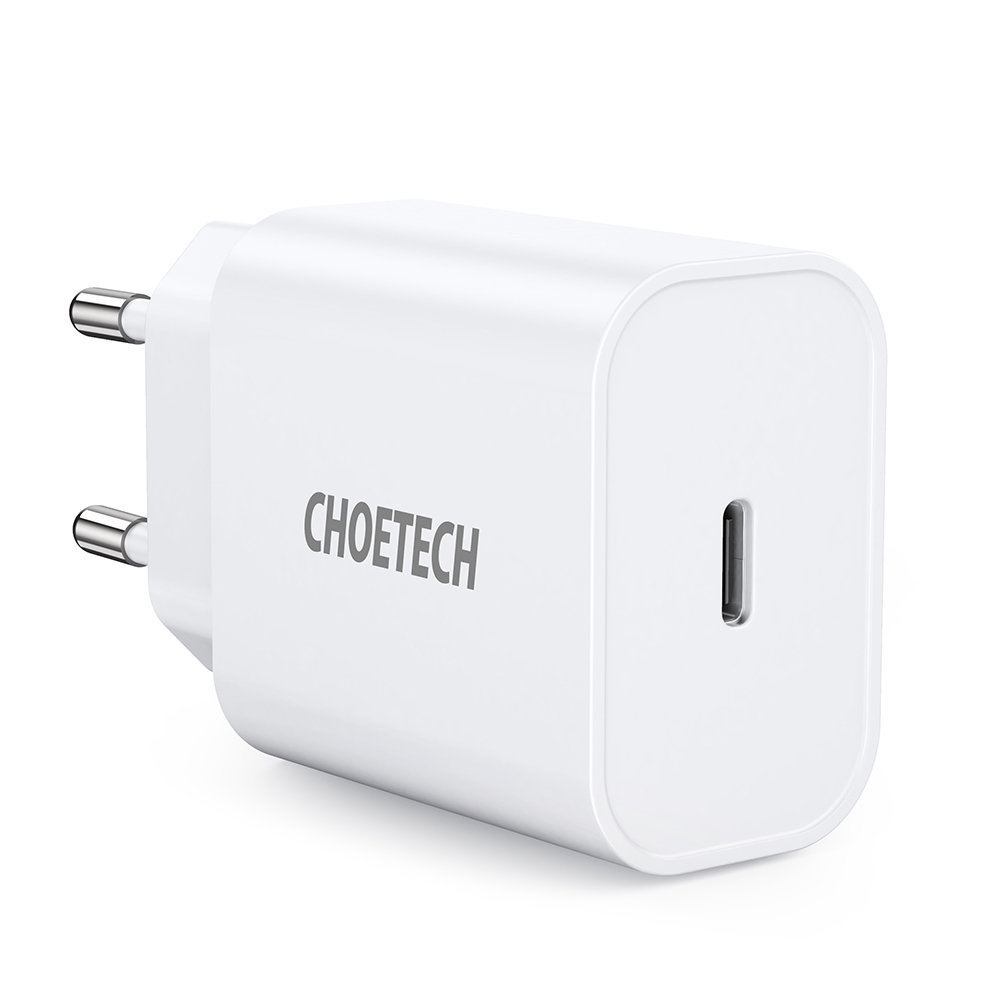 Choetech Q5004 Telefon töltő - Type-C (USB-C) fehér hálózati töltőfej, 20W/3A
