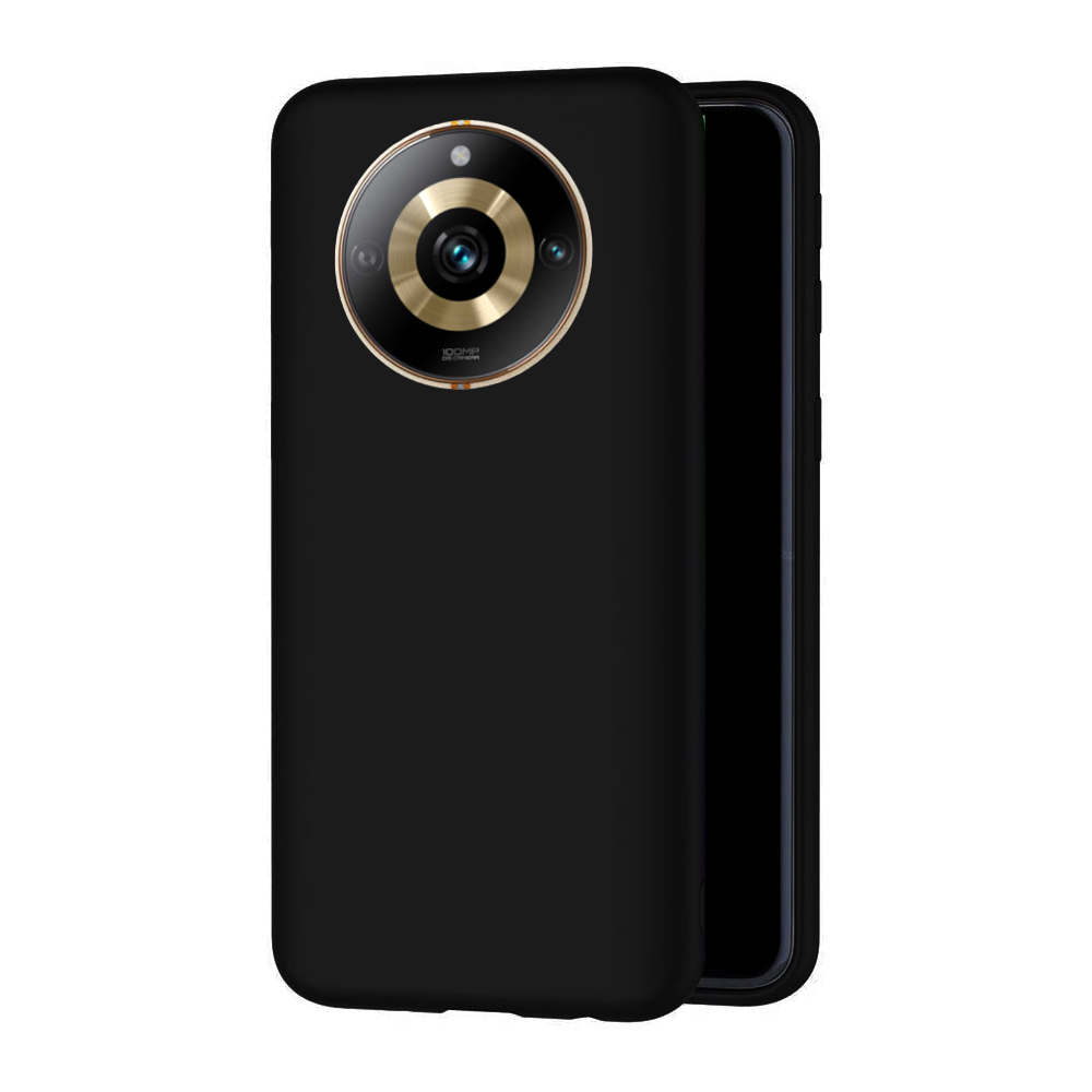Realme 11 Pro+ 5G Telefontok - fekete szilikon hátlap tok