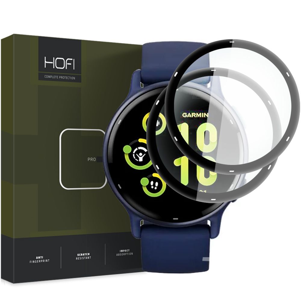 Okosóra fólia - Garmin Vivoactive 5 - 2db kijelzővédő fólia, fekete kerettel