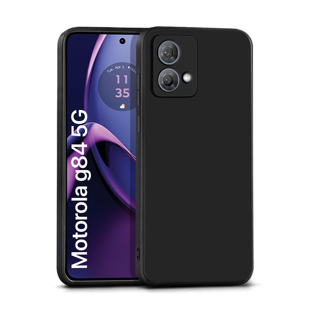 Motorola Moto G84 5G Telefontok - fekete szilikon hátlap tok