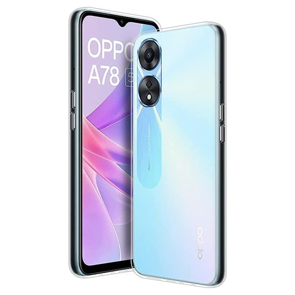 Oppo A78 5G Telefontok - 2mm-es átlátszó szilikon hátlap tok