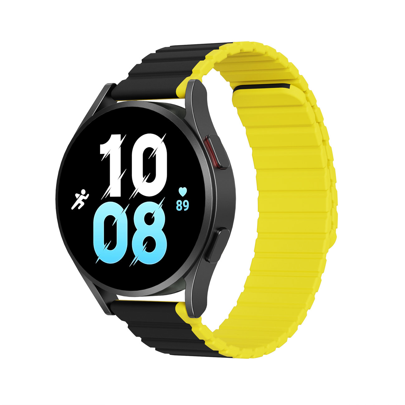 Okosóra szíj - Huawei Watch GT / GT2 / GT2 Pro (42 mm) szíj - Dux Ducis - fekete/citromsárga mágneses szíj (szíj szélesség: 20 mm)