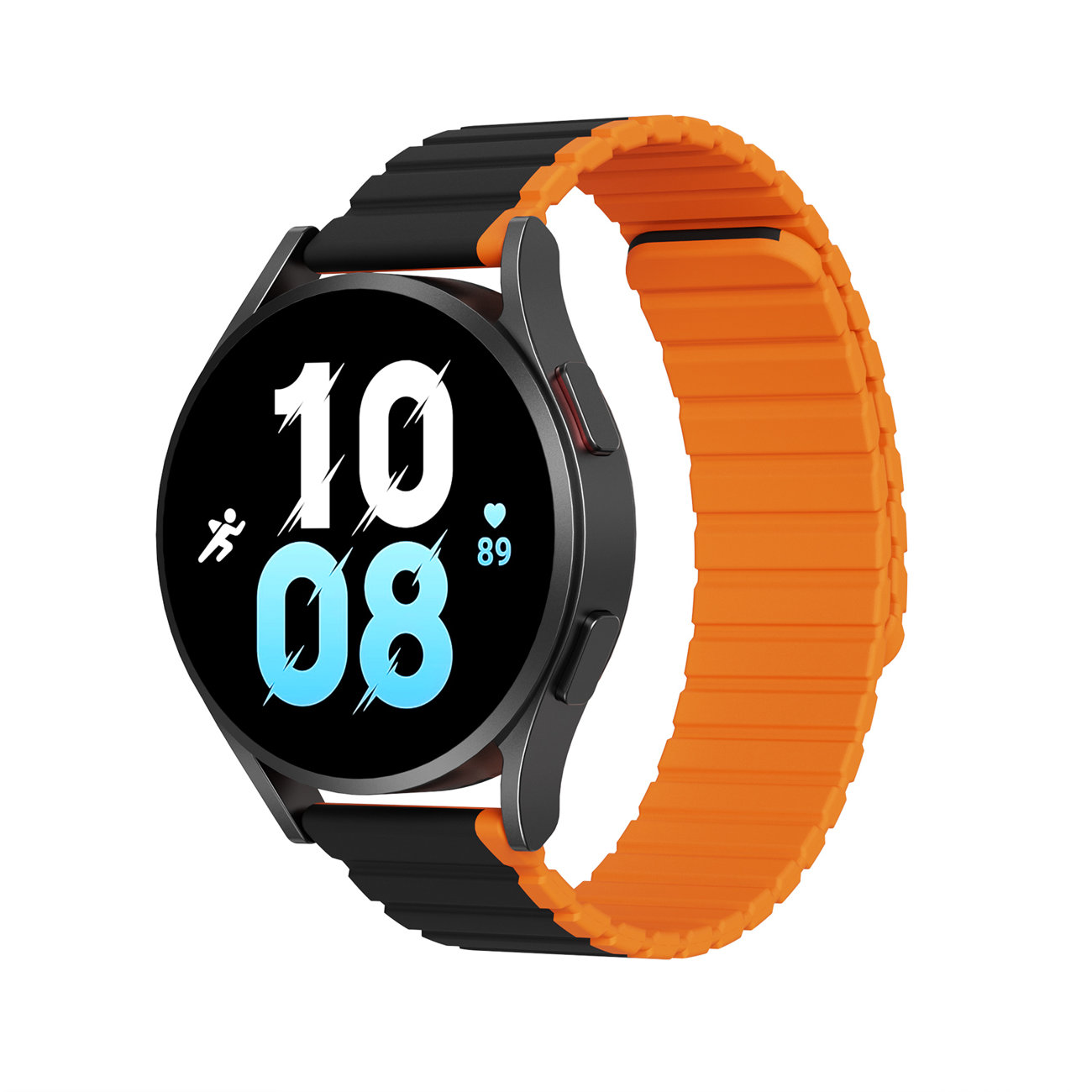 Okosóra szíj - Huawei Watch GT / GT2 / GT2 Pro (42 mm) szíj - Dux Ducis - fekete/narancssárga mágneses szíj (szíj szélesség: 20 mm)