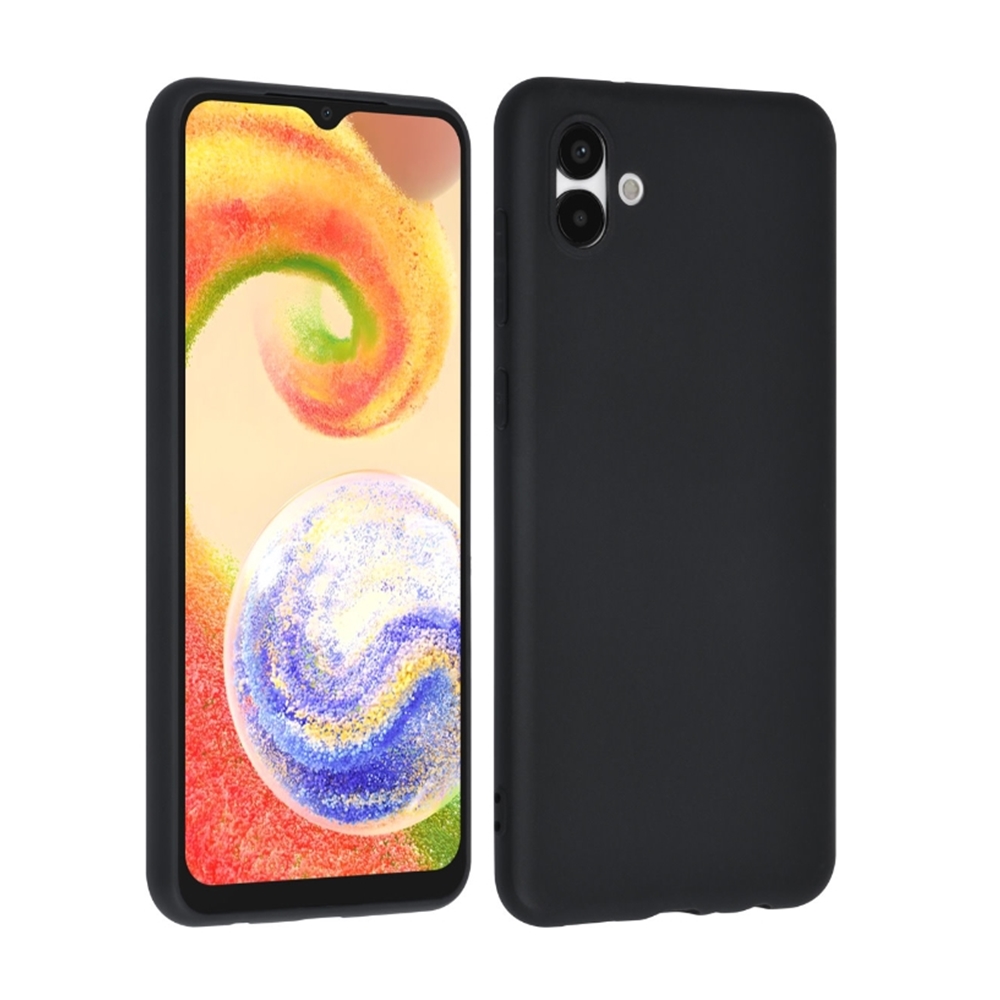 Samsung Galaxy A04 Telefontok - fekete szilikon hátlap tok