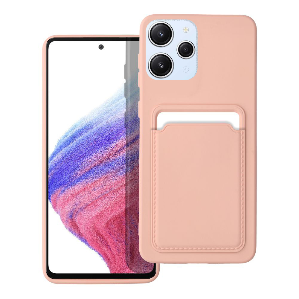 Xiaomi Redmi 12 Telefontok - Forcell Card - pink kártyatartós szilikon hátlap tok