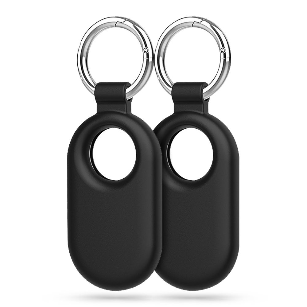 Fekete szilikon Samsung Galaxy Smarttag2 pánt - kulcstartó (2db)