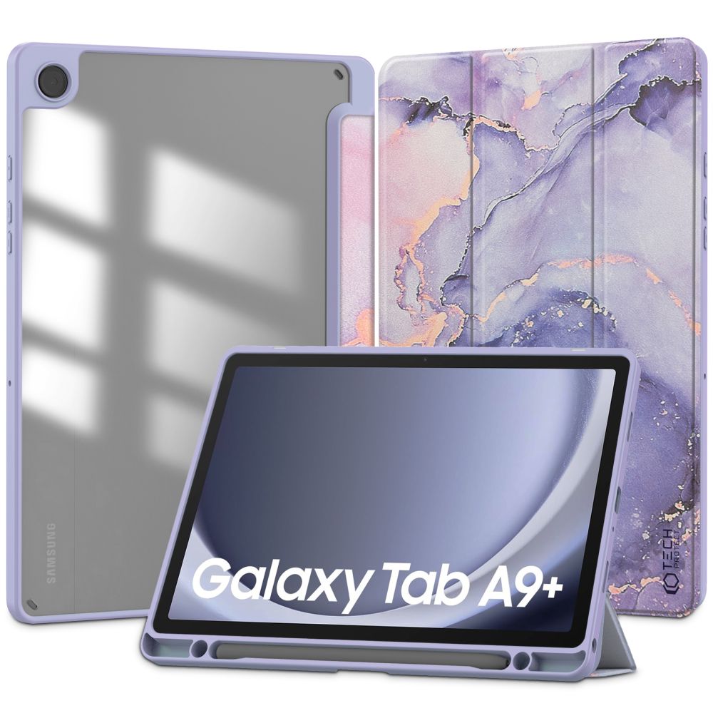 Samsung Galaxy Tab A9+ Plus 11.0 X210 / X216 Tablettok - TECH-PROTECT HYBRID LILA MARBLE tok