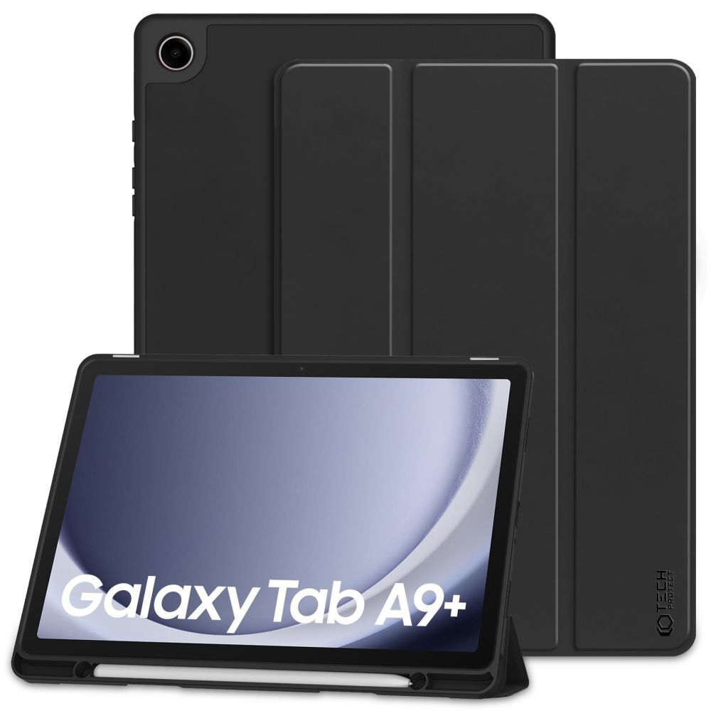 Samsung Galaxy Tab A9+ Plus 11.0 X210 / X216 Tablettok - fekete smart case tablet tok, ceruza tartóval