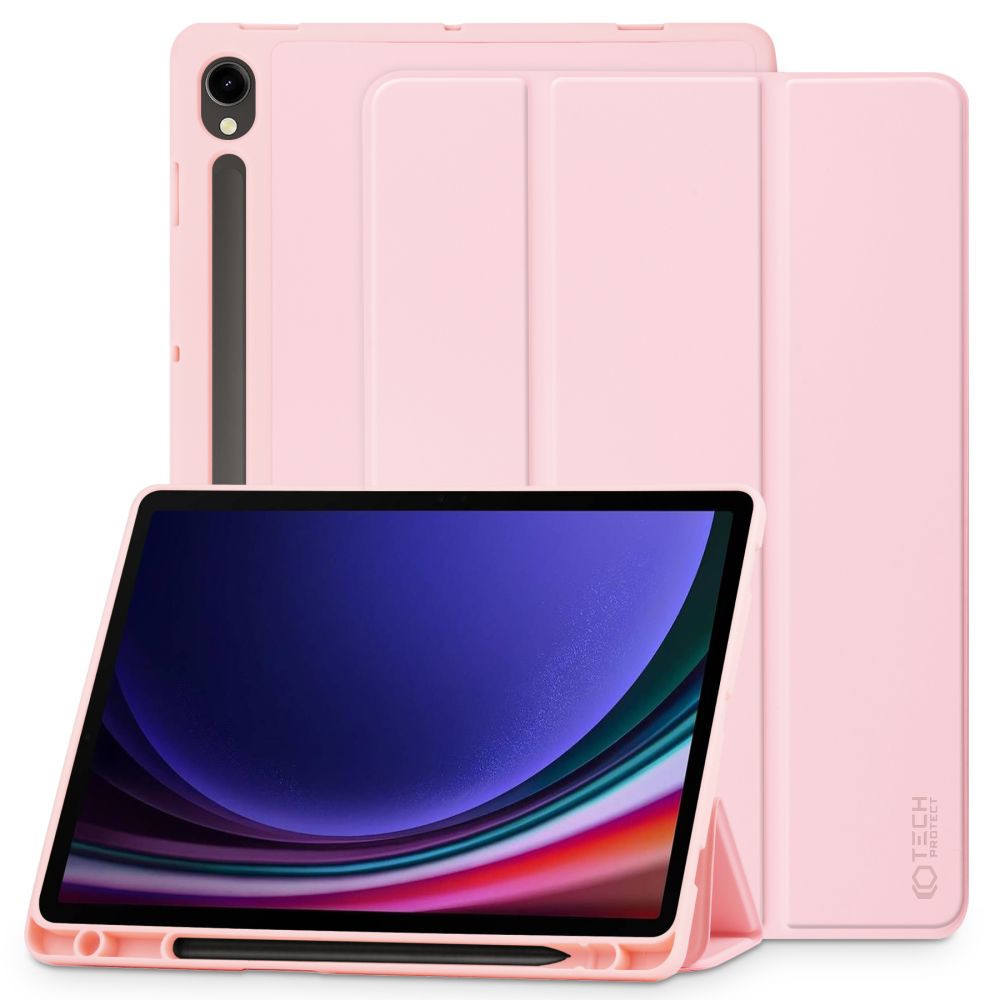 Samsung Galaxy Tab S9 FE 10,9 coll Tablettok (SM-X510, SM-X516) - pink smart case ceruza tartóval